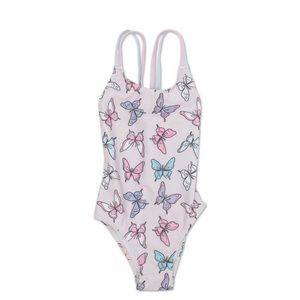 NWT YMI Girls 1 Piece Swimsuit w/ Criss Cross Back